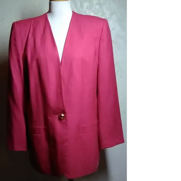 Kasper For A.S.L.New Pink Linen Look Blazer Size - Picture 2 of 7
